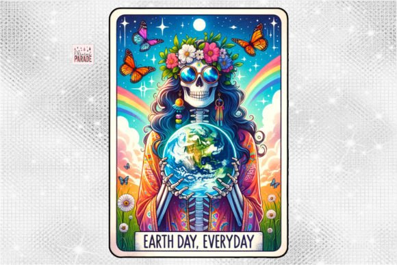 Hippie Tarot Card PNG Earth Day Graphic Print Templates By Pixel Paige Studio