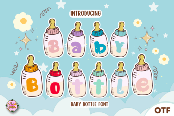 Baby Bottle Decorative Font By VividDoodle