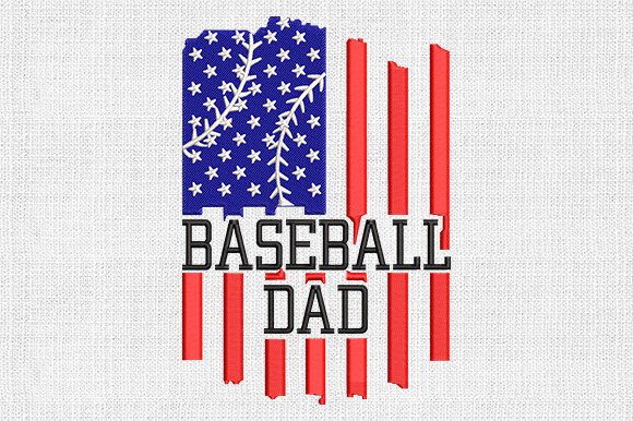 Baseball Dad 4th of July Embroidery File Día del Padre Diseño de Bordado Por svgcronutcom