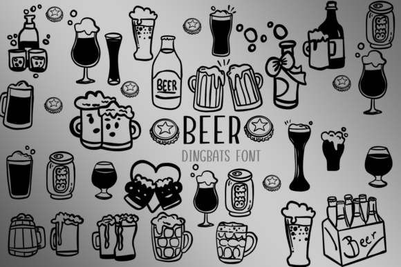 Beer Dingbats Font By Nongyao