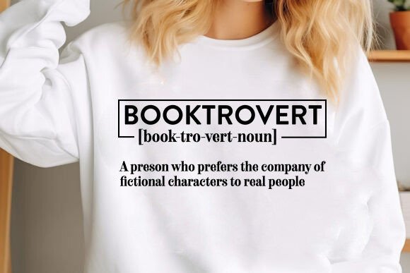 Booktrovert Definition Lover Bookish SVG Graphic T-shirt Designs By designsquad8593