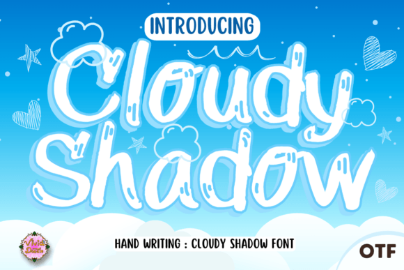 Cloudy Shadow Fontes Script Fonte Por VividDoodle