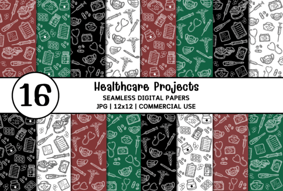 Healthcare Projects Pattern Background Gráfico Fondos Por WW Digital Art