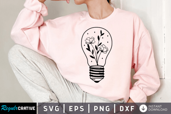 Light Flowers Svg Design Graphic T-shirt Designs By Regulrcrative