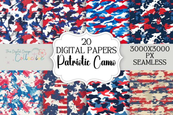 Patriotic Camo Seamless Patterns Graphic Patterns By lizballew