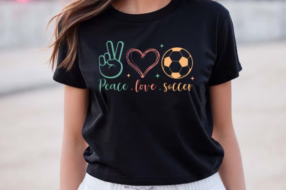 Peace Love Soccer - Tshirt Design Graphic T-shirt Designs By TeeBundle