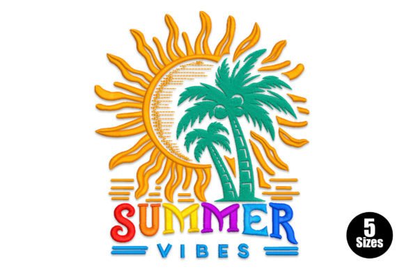 Summer Vibes Summer Embroidery Design By Embiart