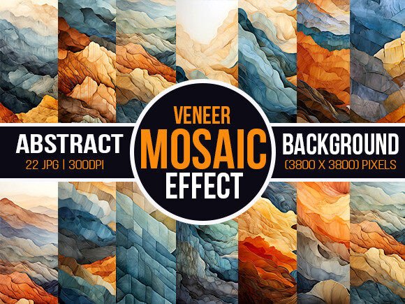 Veneer Mosaic Abstract Background Gráfico Patrones IA Por s1pkmondal143