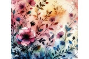 4 Set of Blooming Tale Watercolor Graphic AI Illustrations By A.I Illustration and Graphics 3
