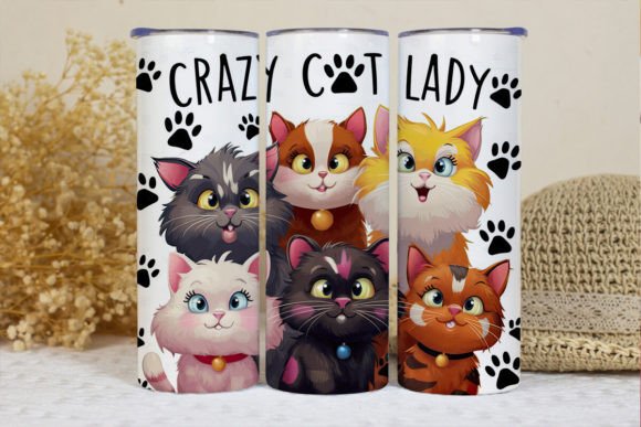 Cats Tumbler Wrap Cat Lovers Graphic Crafts By BonnyDesign
