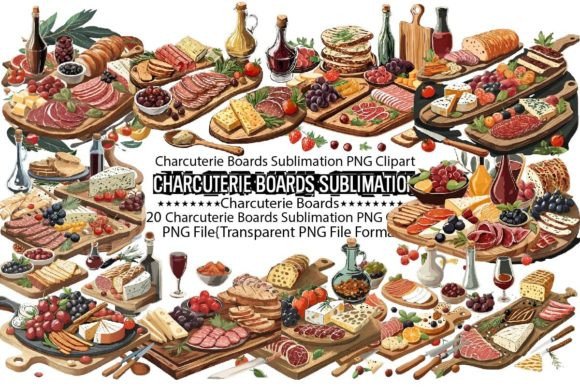 Charcuterie Boards Sublimation Bundle Afbeelding Afdruk Sjablonen Door PrintExpert