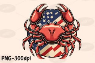 Crab American Flag 4th July Fishing PNG Graphic Print Templates By PrintExpert 10