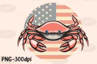 Crab American Flag 4th July Fishing PNG Graphic Print Templates By PrintExpert 11