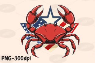 Crab American Flag 4th July Fishing PNG Graphic Print Templates By PrintExpert 12