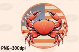 Crab American Flag 4th July Fishing PNG Graphic Print Templates By PrintExpert 16