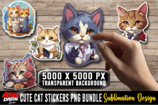 Cute Cat Stickers, Cat Kawaii Stickers Afbeelding Afdruk Sjablonen Door Arte Digital Designs 1