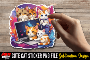 Cute Cat Stickers, Cat Kawaii Stickers Afbeelding Afdruk Sjablonen Door Arte Digital Designs 17