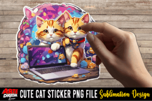 Cute Cat Stickers, Cat Kawaii Stickers Afbeelding Afdruk Sjablonen Door Arte Digital Designs 18