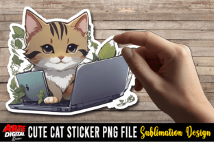 Cute Cat Stickers, Cat Kawaii Stickers Afbeelding Afdruk Sjablonen Door Arte Digital Designs 5