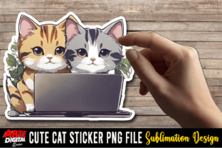Cute Cat Stickers, Cat Kawaii Stickers Afbeelding Afdruk Sjablonen Door Arte Digital Designs 6
