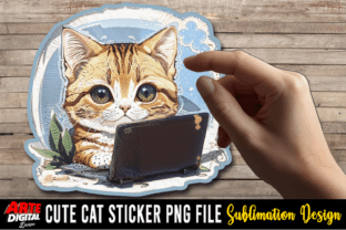 Cute Cat Stickers, Cat Kawaii Stickers Afbeelding Afdruk Sjablonen Door Arte Digital Designs 8