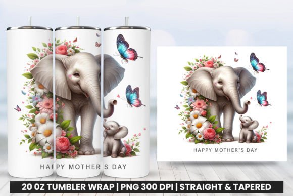 Elephant with Baby Mother's Day Tumbler Gráfico Manualidades Por Creative Arslan