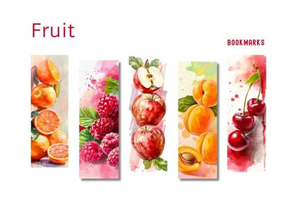 Fruit Bookmarks Graphic AI Illustrations By Lady P Graphics