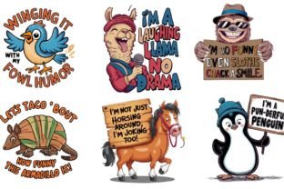 Funny Animal Jokes Sublimation Bundle Graphic Crafts By A Design 3