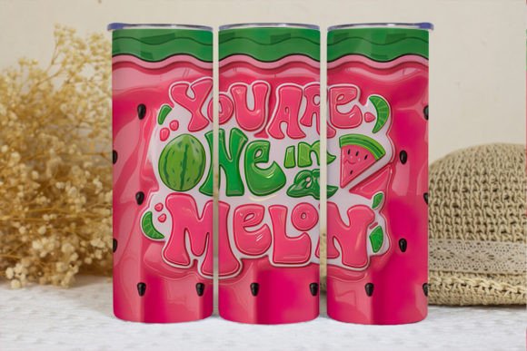 Inflated Watermelon Tumbler Wrap Graphic Crafts By BonnyDesign