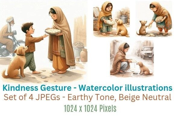 Kindness Gesture Watercolor Cliparts Set Grafika Ilustracje AI Przez KGNgraphics.Co.