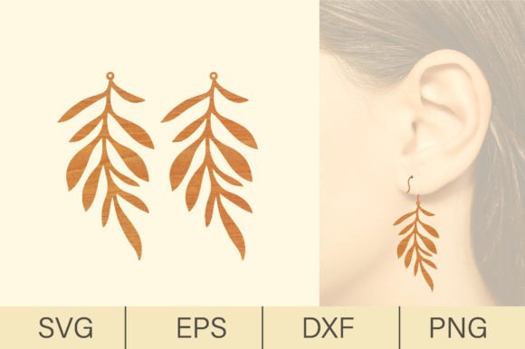 Leave Wood Earrings Laser Cut SVG Graphic Crafts By digitalbrightcreations