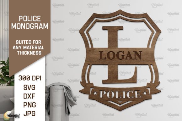 Letter L SVG. Police Monogram Laser Cut Illustration SVG 3D Par Digital Idea
