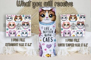 Life is Better with Cats Tumbler Wrap Graphic Crafts By BonnyDesign 3