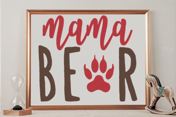 Mama Bear, Mother’s Day Día de la Madre Diseño de Bordado Por wick john