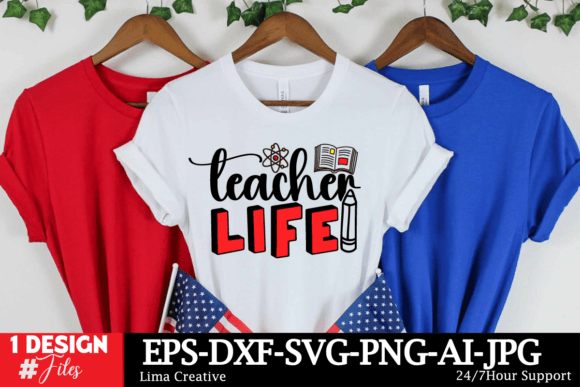 Teacher Life SVG Cut File Graphic T-shirt Designs By Lima Creative