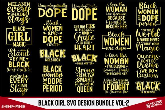 Black Girl Svg Design Bundle Vol-2 Graphic Crafts By TeeKing124