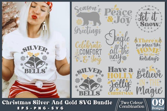 Christmas Silver and Gold SVG Bundle Graphic Crafts By Graphic Home