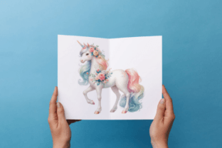 Unicorn Watercolor Flowers Sublimation Graphic Print Templates By Prints and the Paper 7