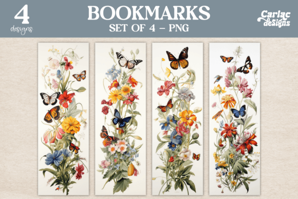 Vintage Butterflies Bookmarks Grafik Plotterdateien Von Carla C Designs