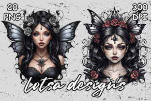 Gothic Fairy Princess Gráfico Ilustrações para Impressão Por lotsa designs 9