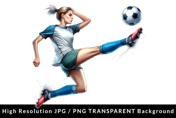 Female Soccer Player Watercolor Art PNG Grafica PNG trasparenti AI Di Formatoriginal
