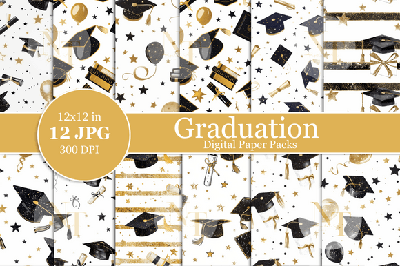 Graduation Digital Paper Pattern Graphic Patterns By Nam Tiwa