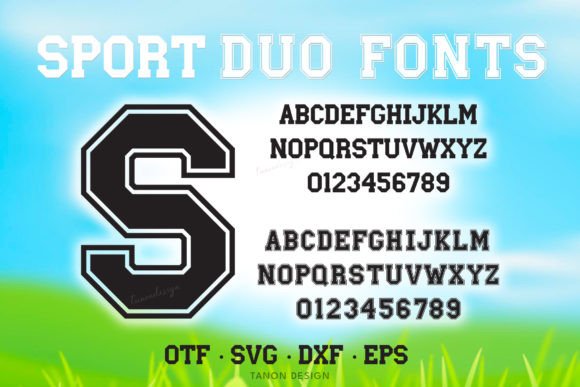 Sport Duo Fonts and SVG Cut File Gráfico Artesanato Por tanondesign