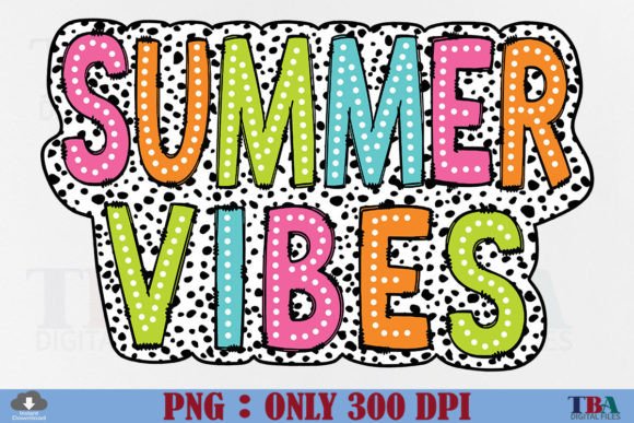 Summer Vibes PNG Doodle Dalmatian Dots Graphic T-shirt Designs By TBA Digital Files