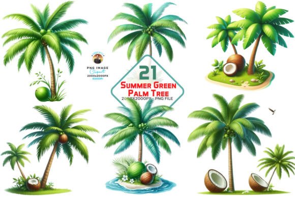 Watercolor Palm Tree Sublimation Clipart Graphic Illustrations By sagorarts