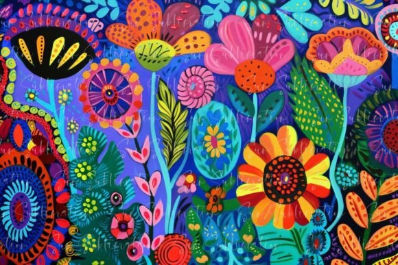Colorful Doodle Folk Art Mexican Graphic AI Patterns By Sun Sublimation