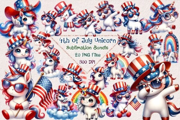 4th of July Unicorn Bundle Bundle By Soir.art