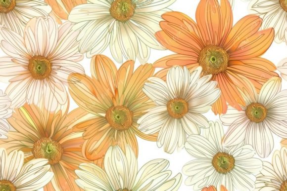 A Seamless Pattern of Daisies in Earthy Graphic AI Patterns By Sun Sublimation