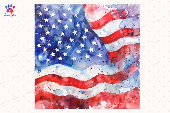 American Flag Background 24 Graphic Print Templates By AnnieJolly