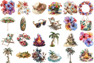 Beach Flowers Clipart Graphic Illustrations By Markicha Art 2